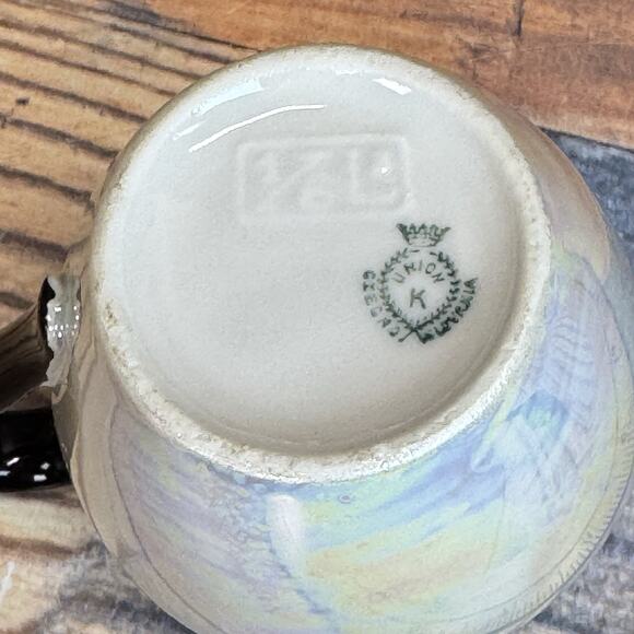 VTG Union K Czechoslovakian Lusterware Pitcher Creamer Vase Art Deco Iridescent‎ - Picture 7 of 7